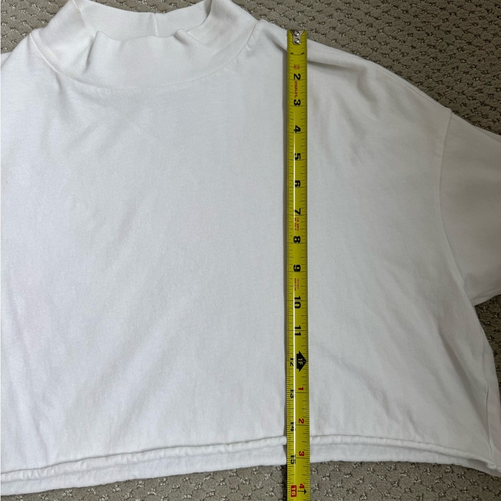 NSF Women's White Mock Neck Crop Top - Picture 7 of 10